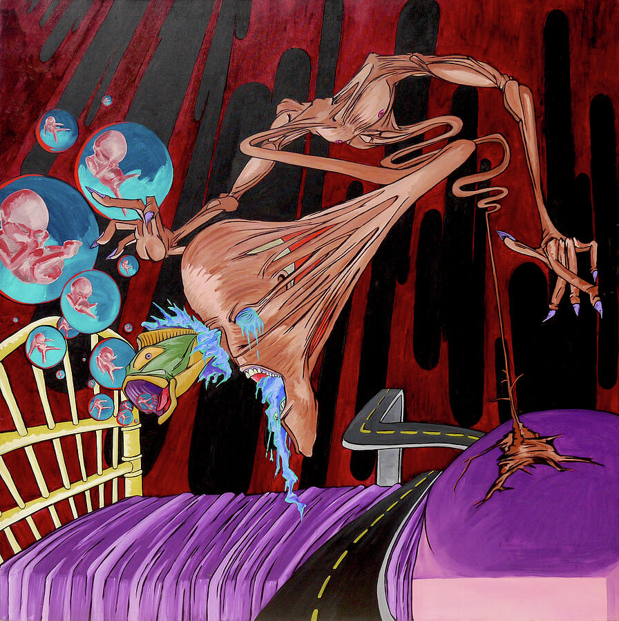 Surreal Painting - Bedside Lust by Joseph Demaree Surreal Painting - Bedside Lust by Joseph Demaree