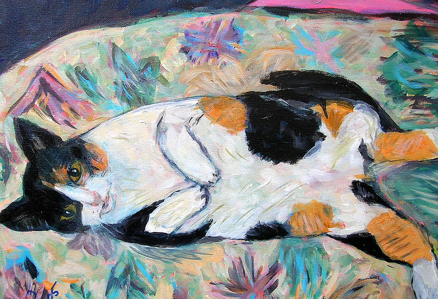 Cat Painting - Bee Bee by Carolyn Donnell