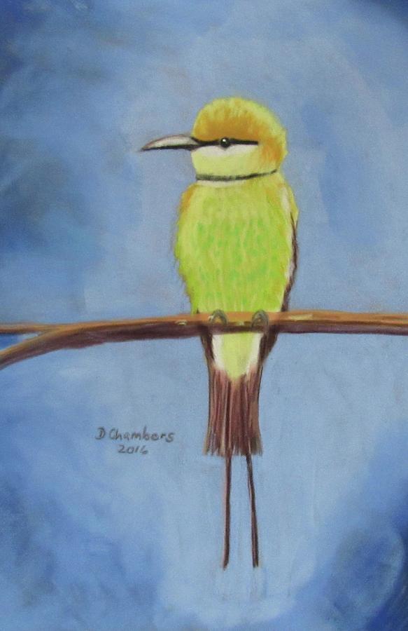 Bee Eater Yellow And Green Painting by Donna Chambers