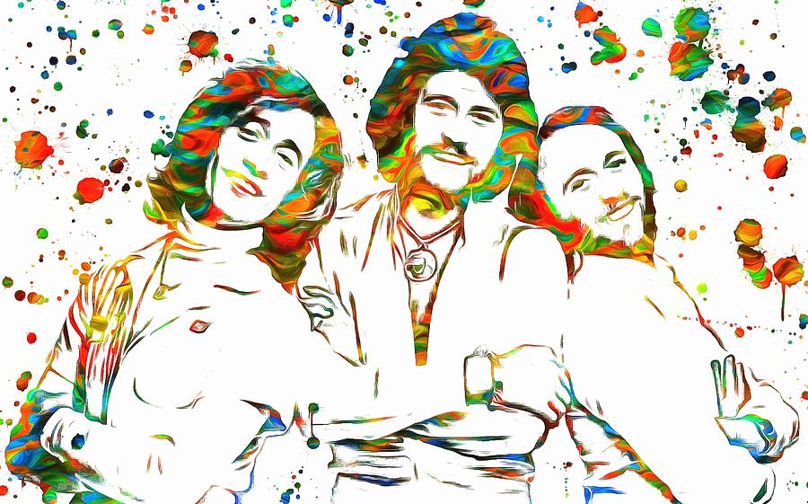 Bee Gees Paint Splatter Painting by Dan Sproul