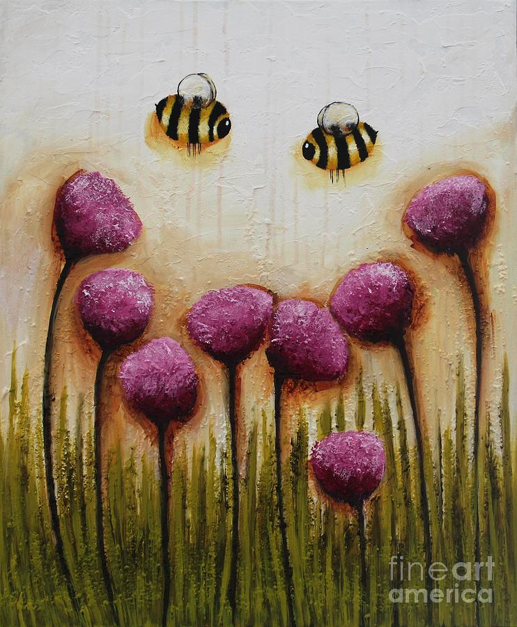 Bee Happy Painting by Lucia Stewart