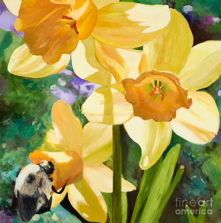 Bee Open by Marilyn Nolan-Johnson Painting by Marilyn Nolan-Johnson