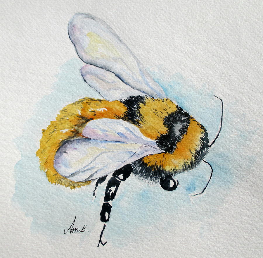 Bee Strong Painting by April McCarthy-Braca