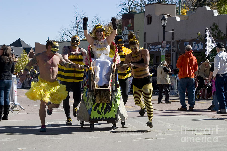 Bee Team At Aemma Crawford Coffin Races In Manitou Springs Colorado Photograph