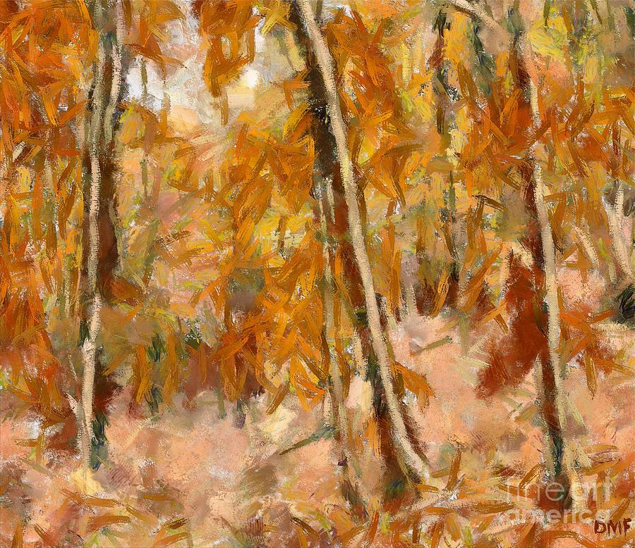 Beech Forest In Autumn Painting by Dragica Micki Fortuna