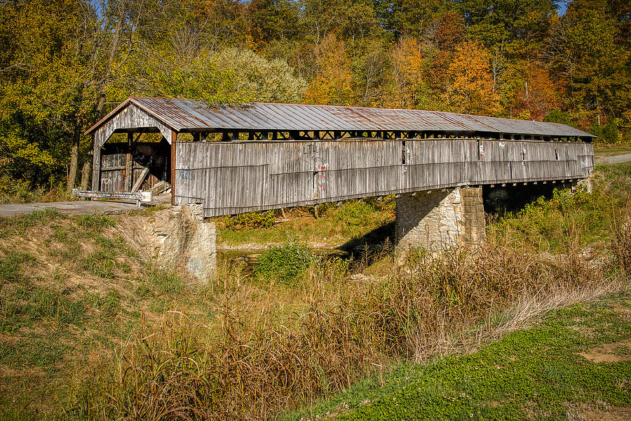 Transportation Photograph - Beech Fork or Mooresville Covered Bridge by Jack R Perry