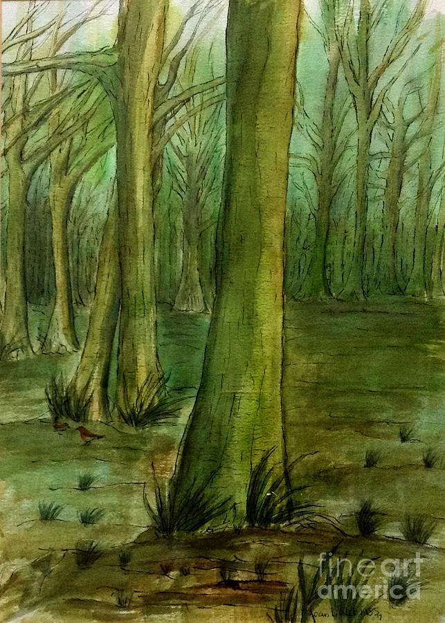 Beech Woods Painting by Joan-Violet Stretch