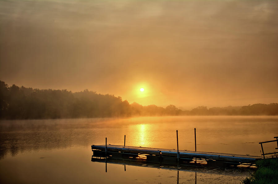 Beeds Lake Sunrise Dock Photograph by Bonfire Photography