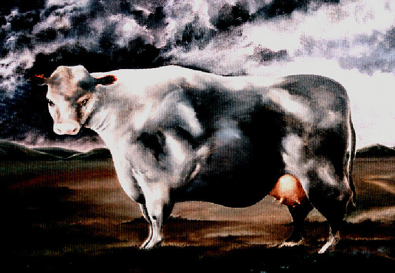 Cow Painting - Beef Holocaust IV by Mark Cawood