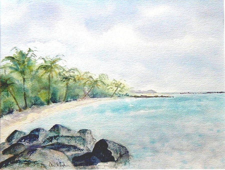 Beef Island Lagoon Painting by Diane Kirk
