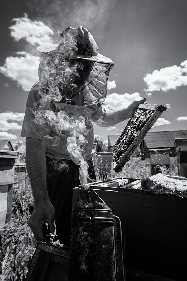 Beekeeper Smoker and a Gentleman Photograph by John Williams