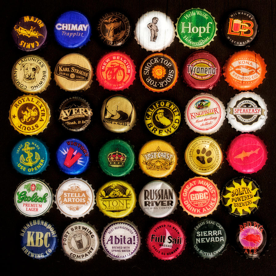 Beer Bottle Caps Photograph by Jarrod Erbe