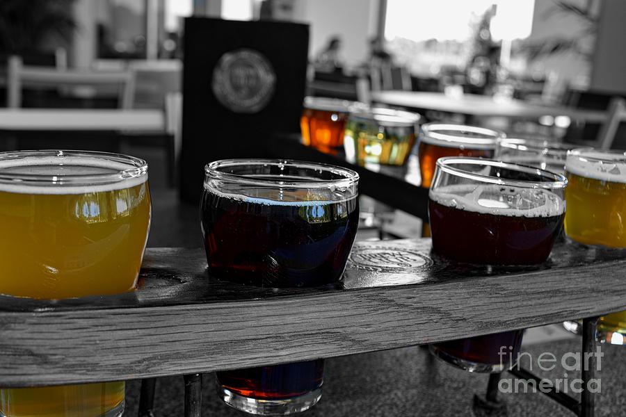 Beer in Monochrome at Brew Hub -Florida Photograph by Adrian De Leon Art and Photography