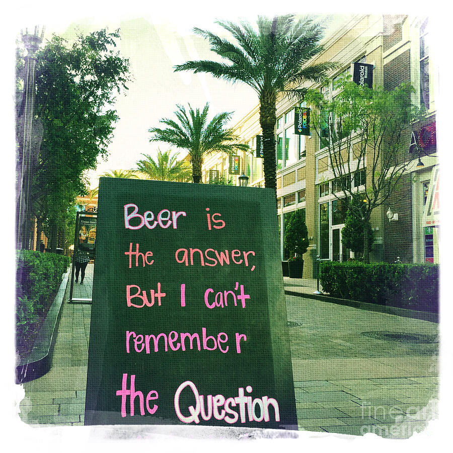 Beer is the answer Photograph by Nina Prommer