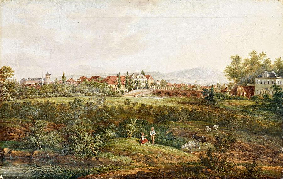 Beer, Johann Peter  1782 - 1851 View Of Rodelheim Near Frankfurt Painting