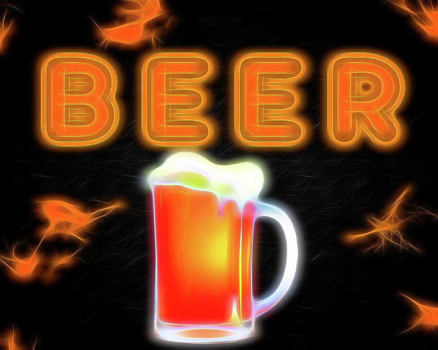 Neon Mixed Media - Beer Neon Sign by Dan Sproul Neon Mixed Media - Beer Neon Sign by Dan Sproul