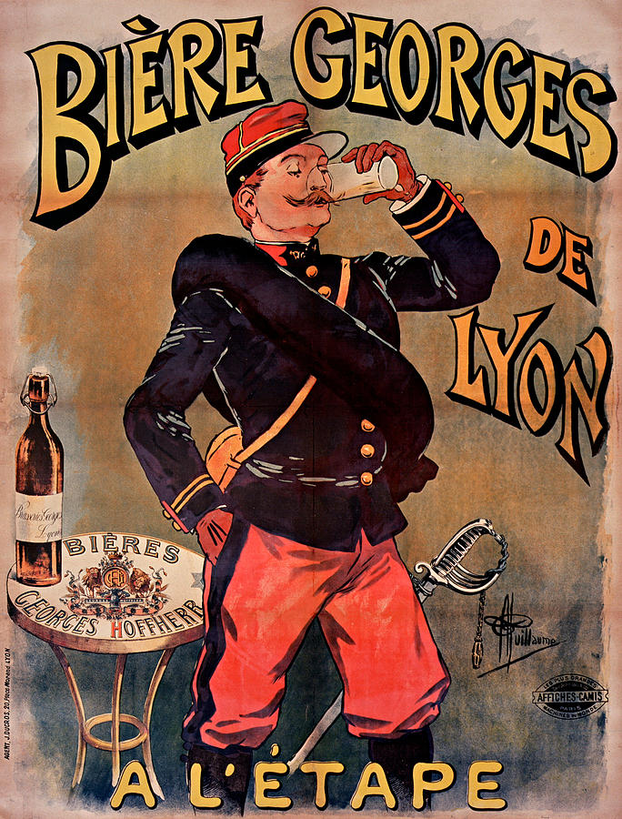 Beer- Policeman - Officer - Poster - Vintage - Wall Art - Art Print Drawing
