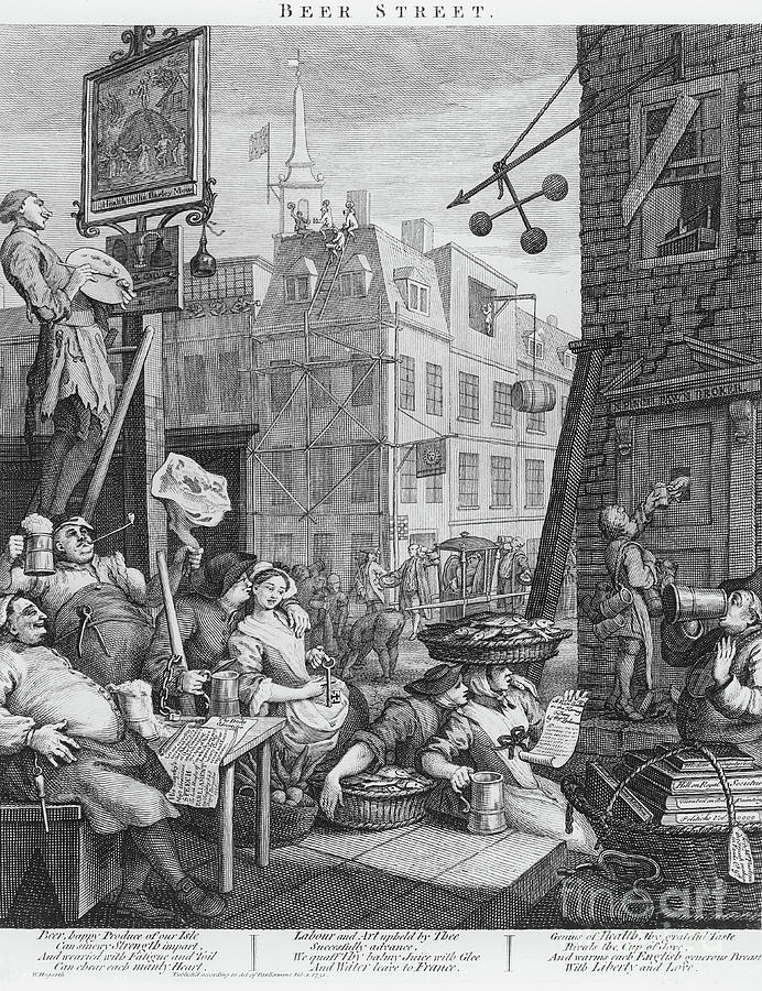 Beer Street, 1751 Drawing by William Hogarth
