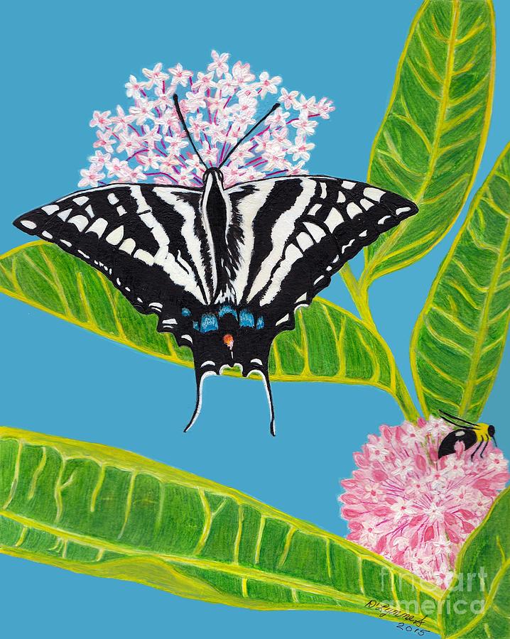 Nature Painting - Bees and Butterflies Matter by Tree Whisper Art - DLynneS