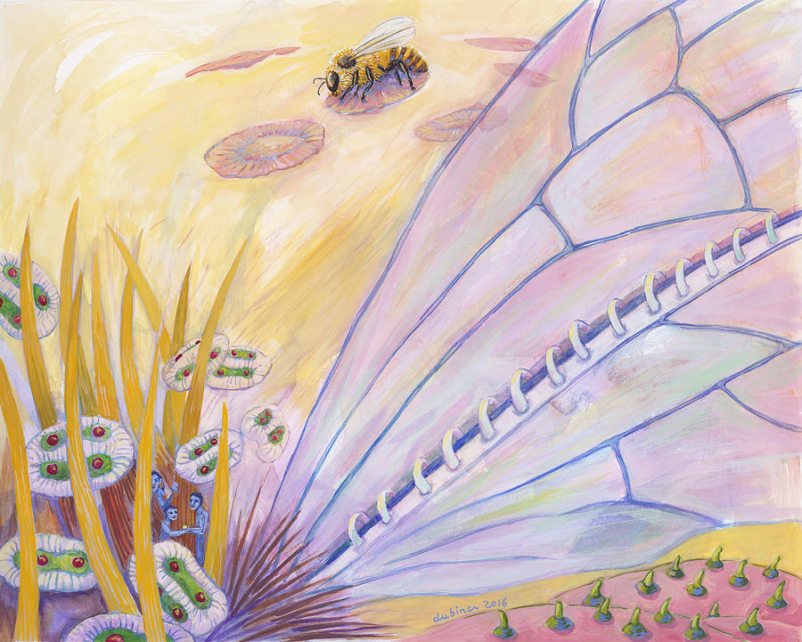 Bees Wings Painting by Shoshanah Dubiner