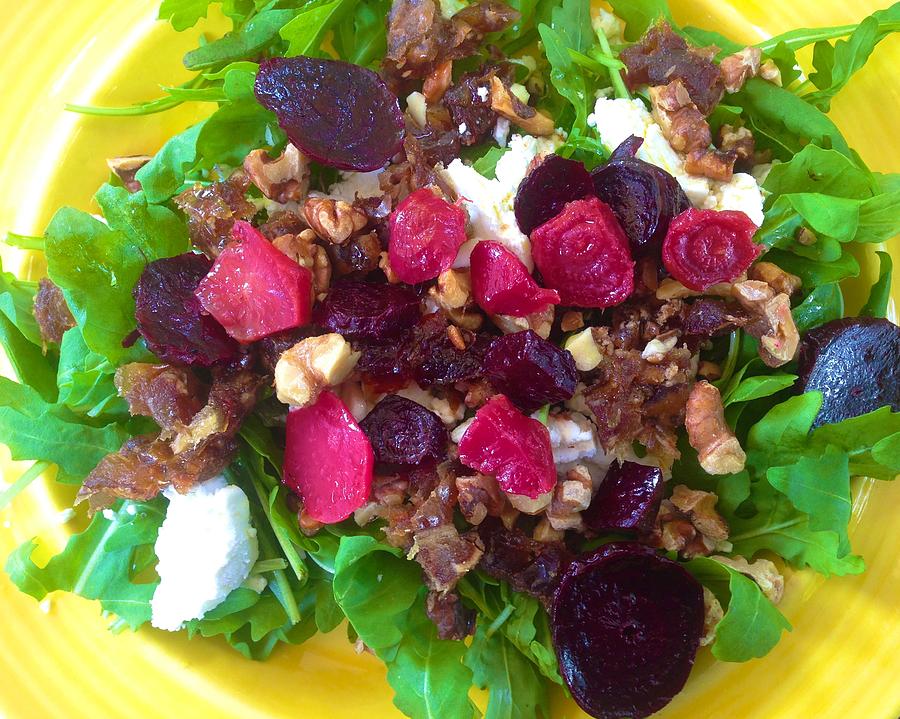 Arugula Beet Goat Cheese Date Walnut Salad Photograph by Polly Castor