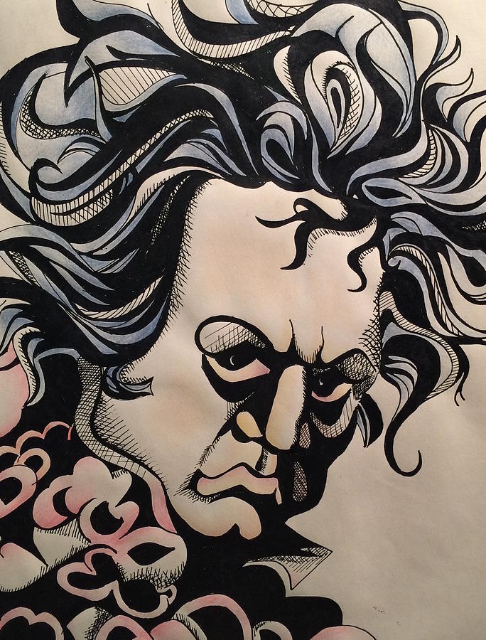 Beethoven Drawing by Jan Steinle