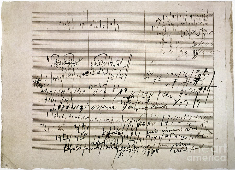 Beethoven Manuscript Photograph by Granger