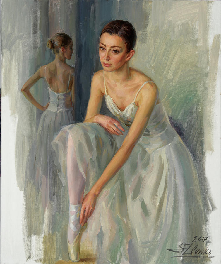 Before a Rehearsal Painting by Serguei Zlenko