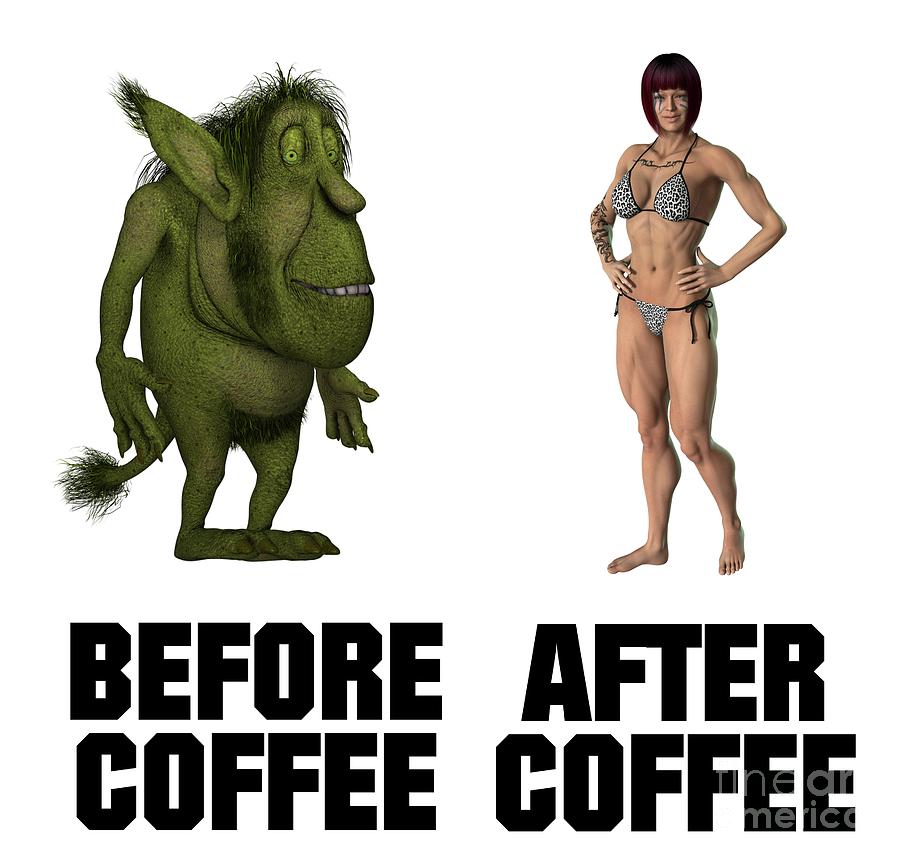 Coffee Digital Art - Before Coffee, After Coffee by Esoterica Art Agency