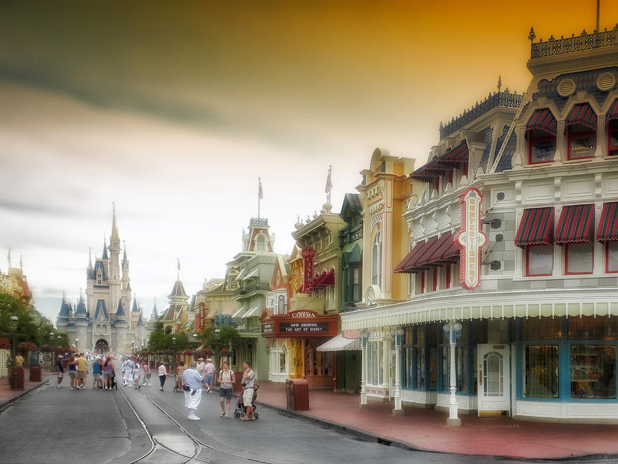 Castle Photograph - Before The Gates Open Magic Kingdom with Castle by Thomas Woolworth