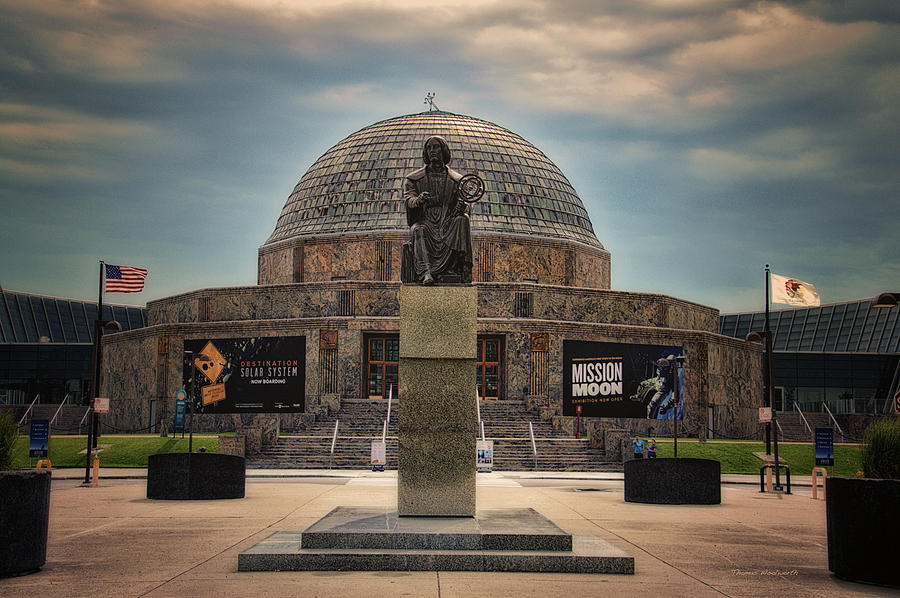 Chicago Mixed Media - Before The Spring Storm Chicago Adler Planetarium by Thomas Woolworth