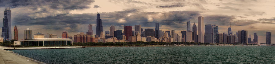 Before The Spring Storm Chicago Lakefront Panorama 01 Photograph by Thomas Woolworth