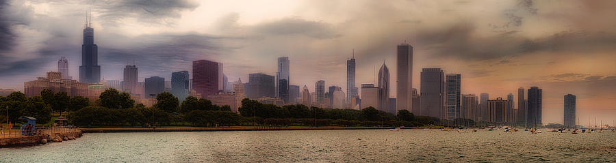 Before The Spring Storm Chicago Lakefront Panorama 04 Photograph by Thomas Woolworth