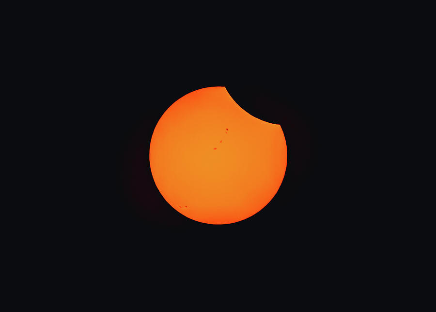 Beginning of Solar Eclipse Photograph by Marc Crumpler