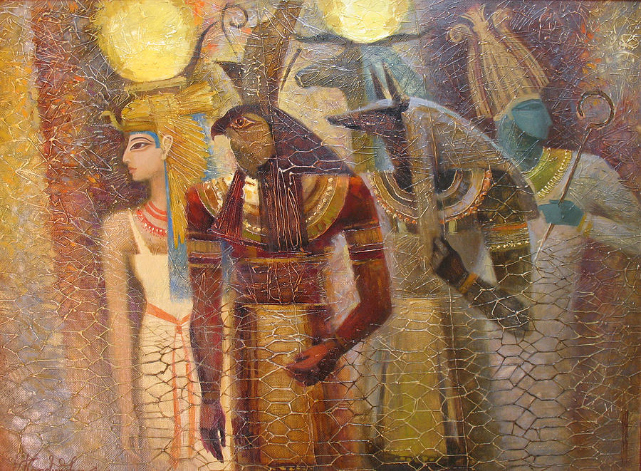 Beginnings. Gods of Ancient Egypt Painting by Valentina Kondrashova
