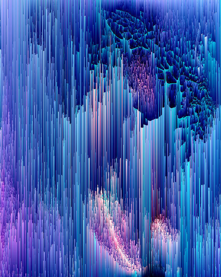 Beglitched Waterfall - Pixel Art Digital Art by Jennifer Walsh