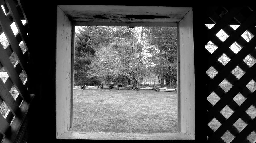 Behind Cable Mill House Black and White Photograph by Judy Wanamaker