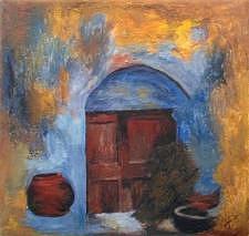 Behind Door Number One Painting by JoanAnn Robinson Behind Door Number One Painting by JoanAnn Robinson