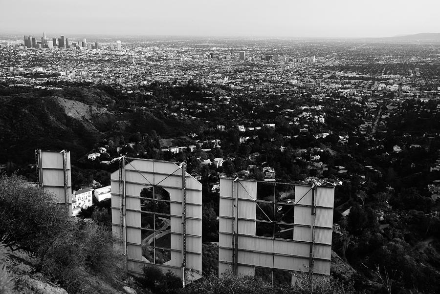 Hollywood Photograph - Behind Hollywood BW by James Kirkikis