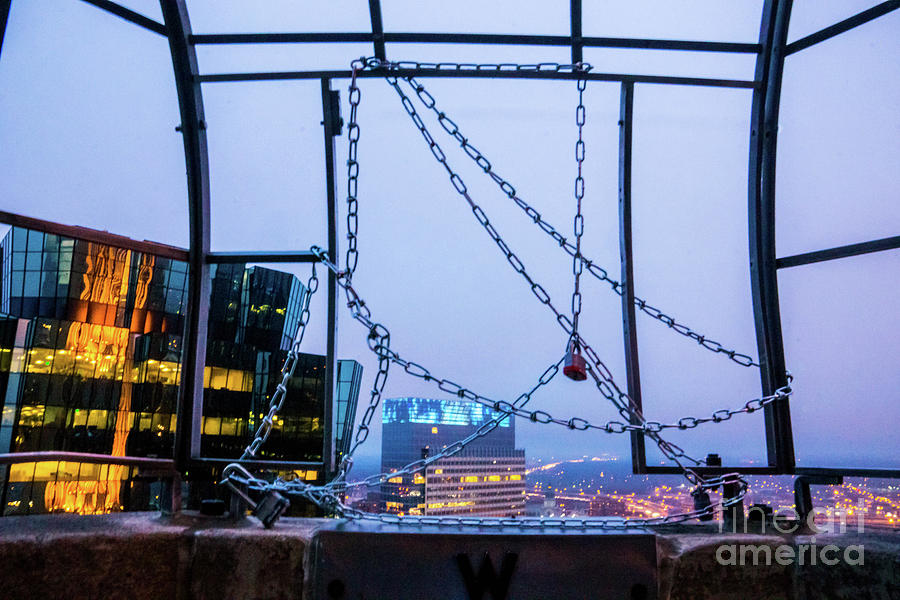 City Behind The Chains Photograph by Tina Hailey