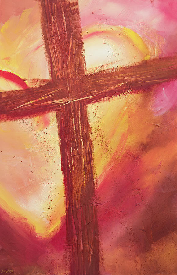 Behind the Cross Painting by Linda Miller