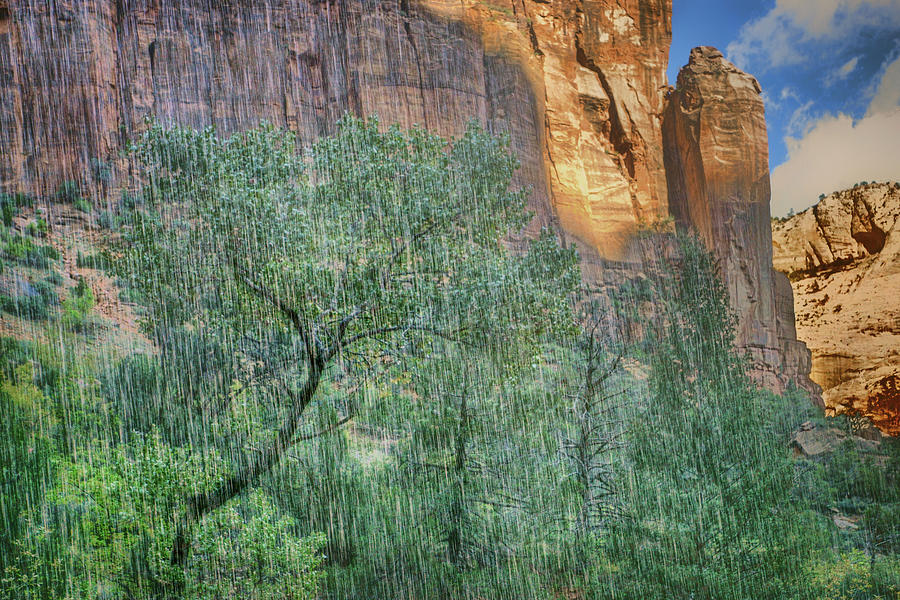 Behind the Falls - Lower Emerald Pools - Zion Photograph by Nikolyn McDonald