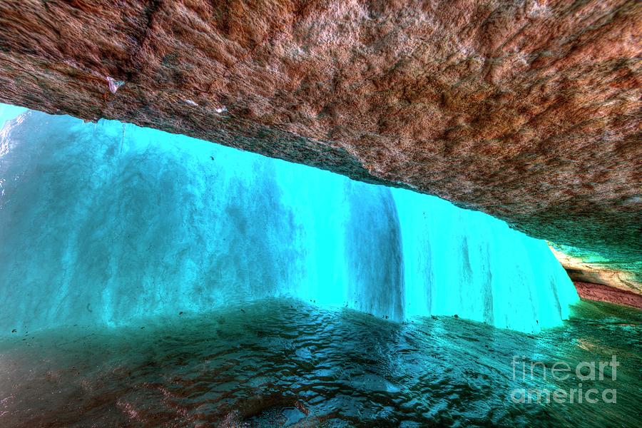 Behind the Falls Minnehaha Falls Minneapolis Minnesota Winter Morning Photograph by Wayne Moran