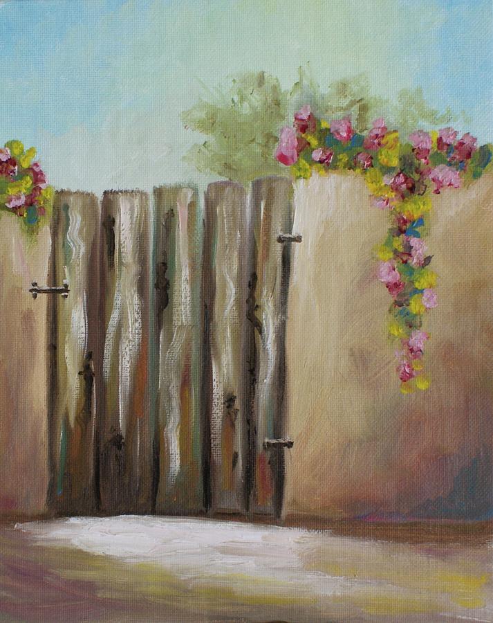 Behind the Gate Painting by Theresa Cangelosi