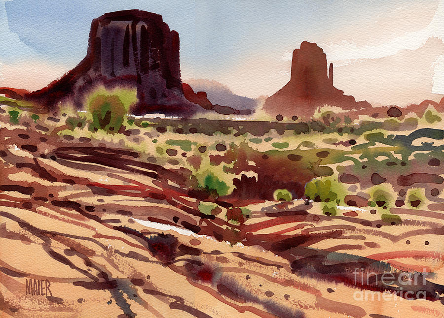 Monument Valley Painting - Behind the Mittens by Donald Maier