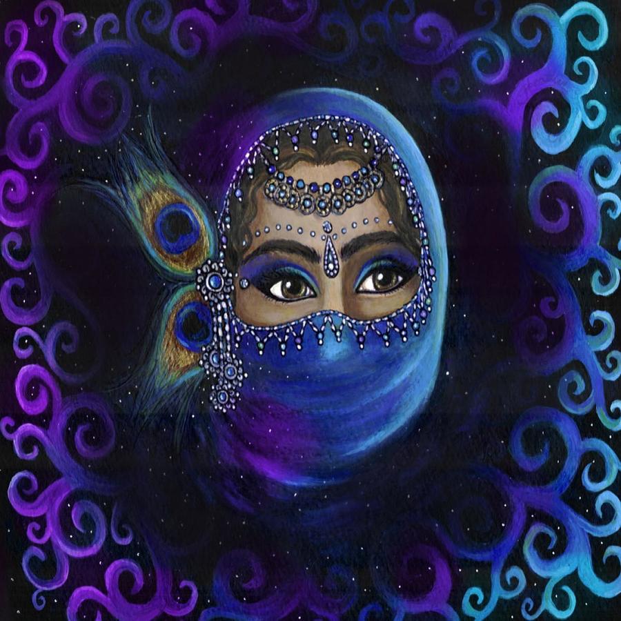 Belly Dance Painting - Behind The Veil by Heather  Marie