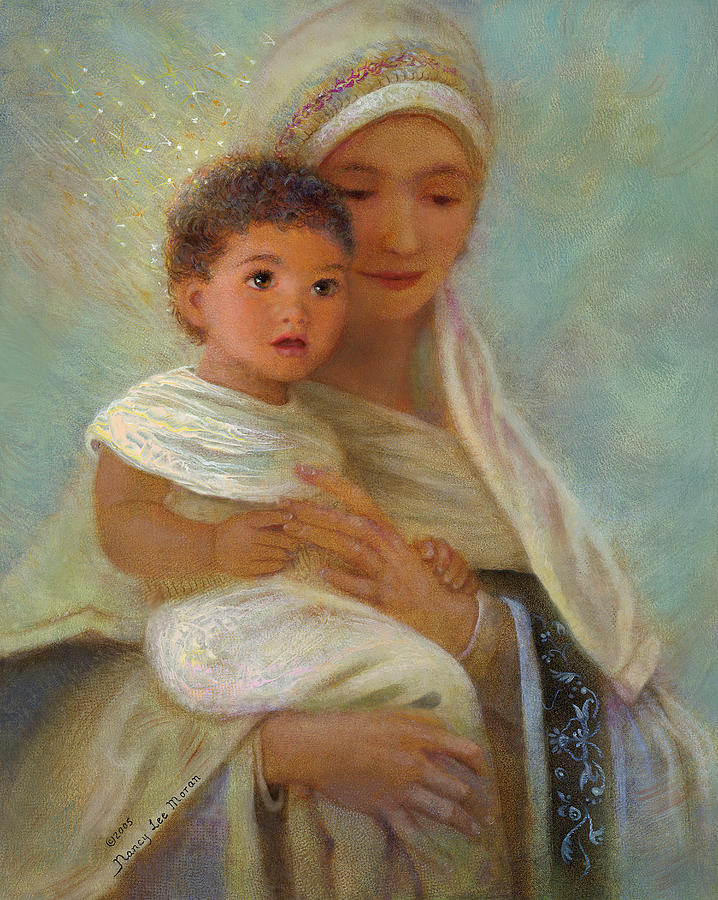 Madonna Painting - Behold the Light by Nancy Lee Moran