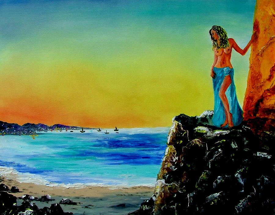 Sunset Painting - Beholding sunset by Inna Montano