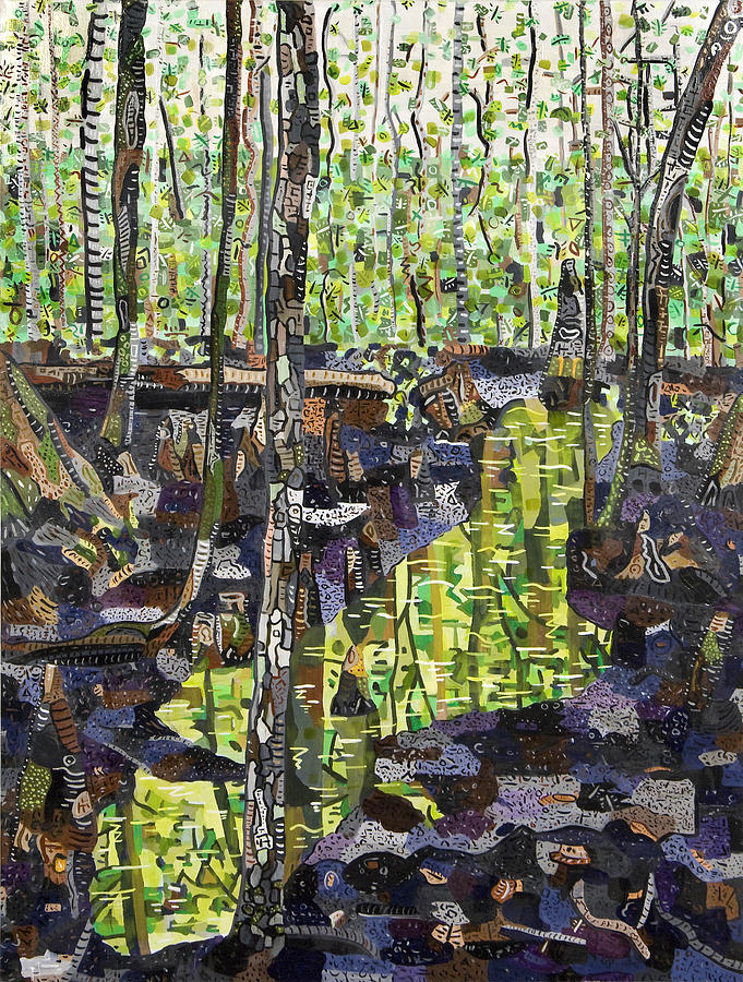 Abstract Painting - Beidler Forest 1 by Micah Mullen