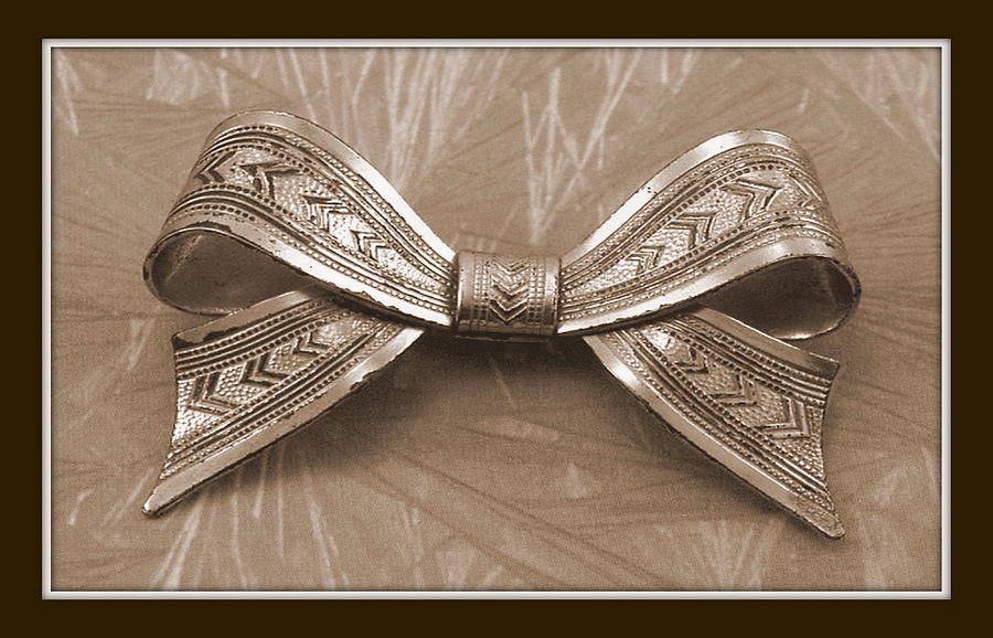 Beige Bow Digital Art by Mary Russell